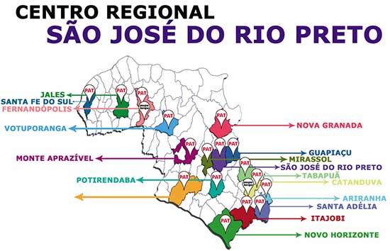 Mapa Pats na região de São José do Rio Preto